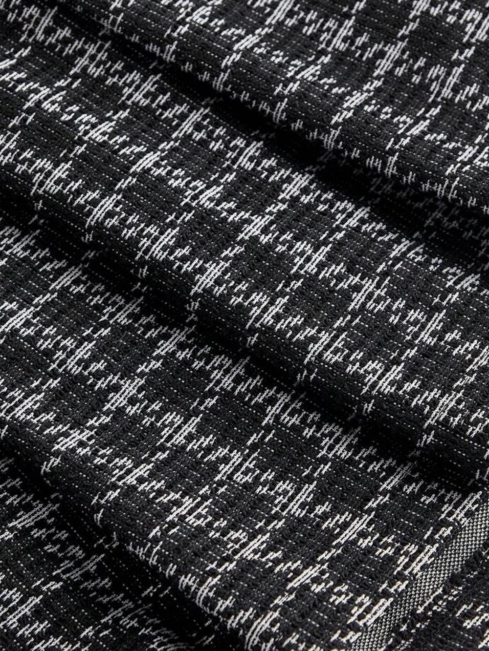 Preppy Black & White Tweed Fit-and-Flare Dress - M - Picture 3 of 4